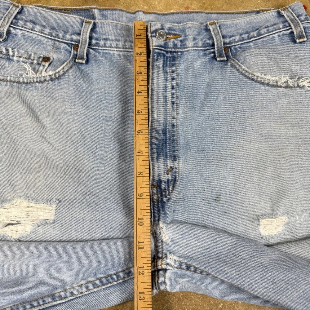 Vtg Levi's 505‎ Men's Jeans 34x28.5 Light Wash Distressed Hemmed Vintage Y2K